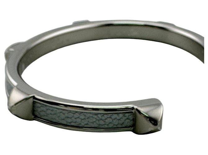 Brazalete Hermès Athña Plateado Bañado en Oro - vista 4