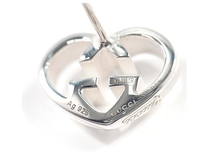 Orecchini Gucci Interlocking G Heart in Argento 925 - vista 5
