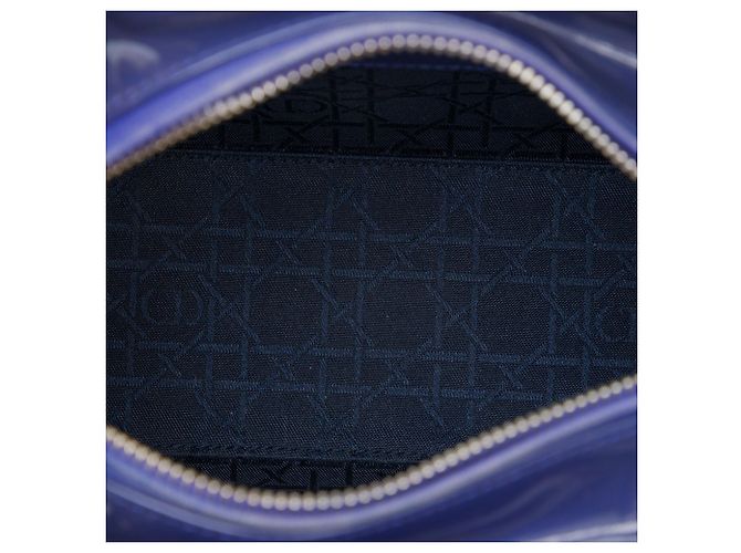 Dior Blue Medium Patent Cannage Lady Dior - vista 4