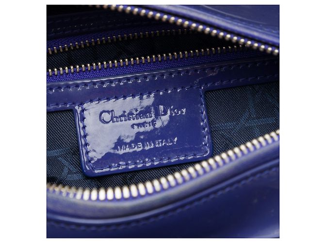 Dior Blue Medium Patent Cannage Lady Dior - vista 5