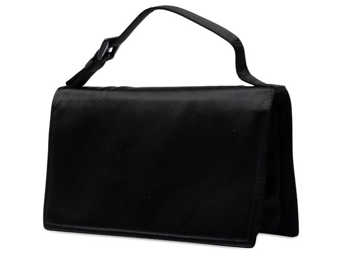 Borsa a mano Prada in raso nero - vista 2