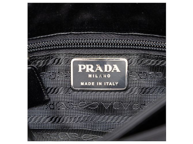 Borsa a mano Prada in raso nero - vista 5