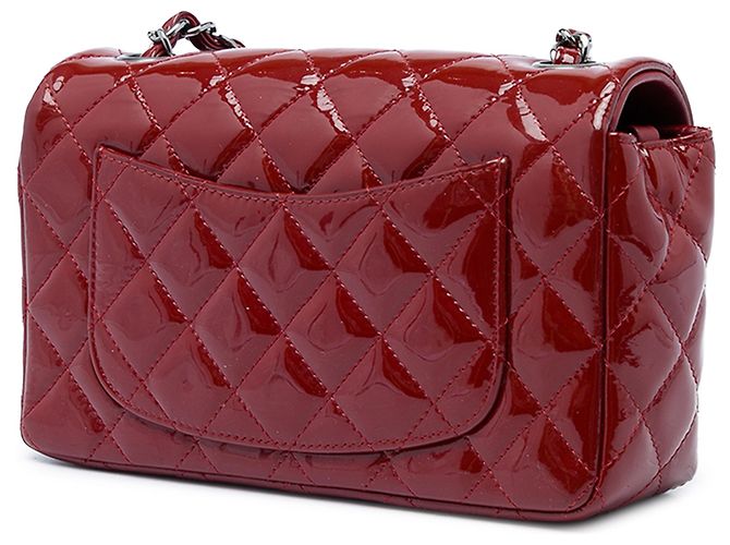 Chanel Red Mini Rectangular Classic Patent Single Flap - vista 2