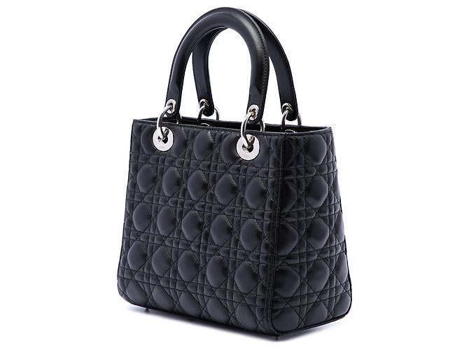 Dior Black Medium Lambskin Cannage Lady Dior - Ansicht 2