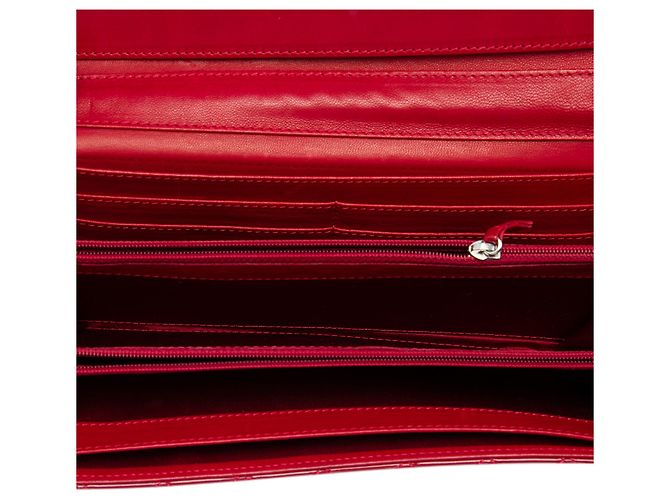 Chanel Red CC Quilted Patent East West Wallet On Chain - vista 4