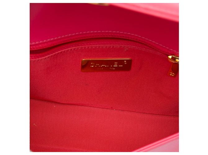 Chanel Red CC Tricolor Quilted Lambskin Single Flap - vista 4