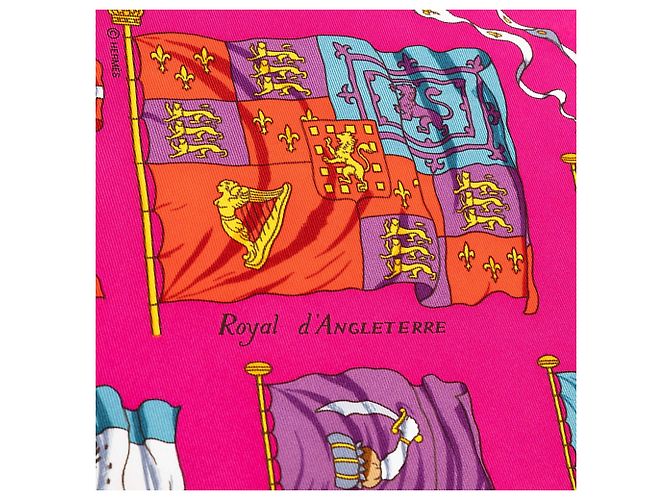 Foulard di seta Hermès Pink Pavois 45 - vista 5