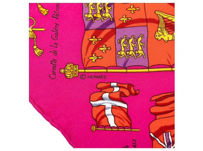 Foulard di seta Hermès Pink Pavois 45 - vista 6