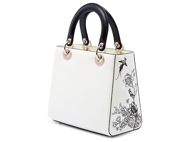 Dior White Medium Patent Toile de Jouy Lady Dior - vista 2