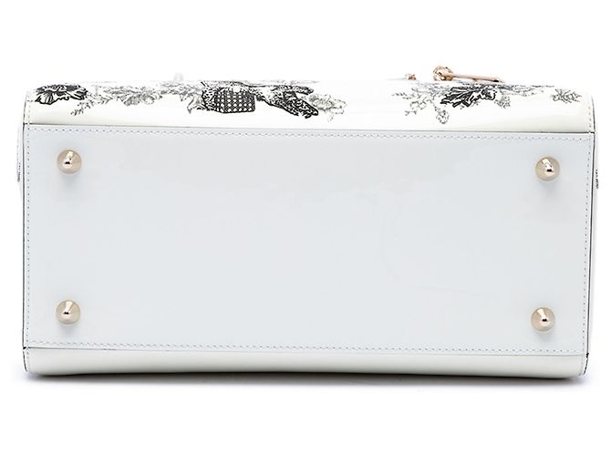 Dior White Medium Patent Toile de Jouy Lady Dior - vista 3