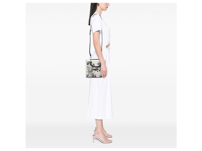 Dior White Medium Patent Toile de Jouy Lady Dior - vista 6