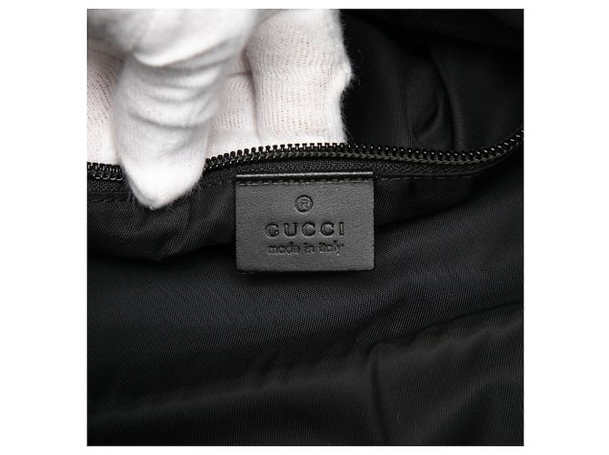 Gucci Techno Web Klapprucksack aus schwarzem Canvas - Ansicht 5