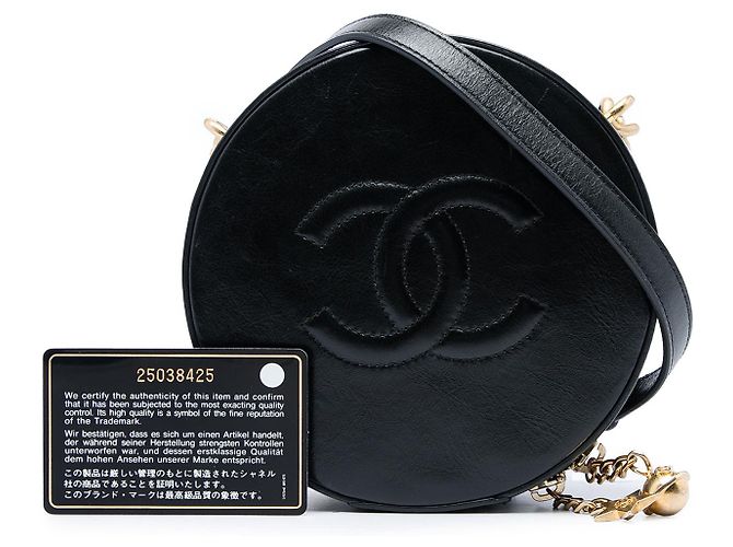 Borsa da sera Chanel Round As Earth in vitello lucido nero - vista 6
