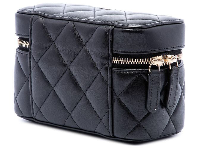 Étui à bijoux Chanel Black CC Quilted Lambskin Zip Around - vue 2