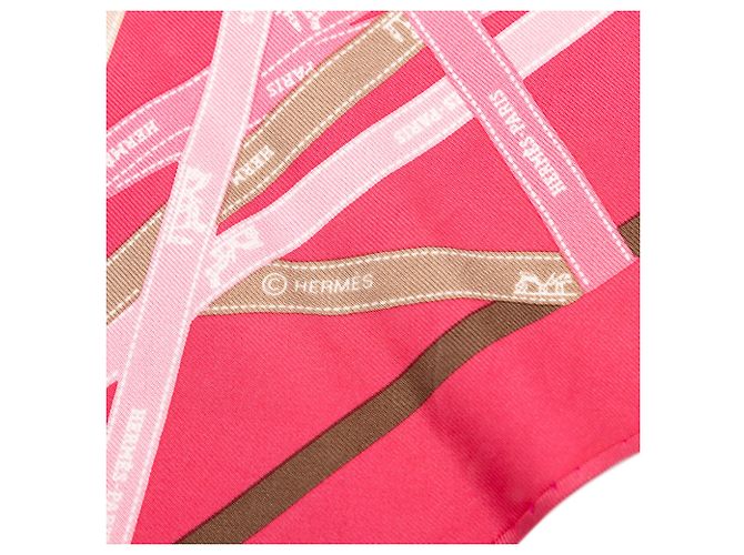Pañuelo de seda Hermès Pink Bolduc Pointu Triangle - vista 5