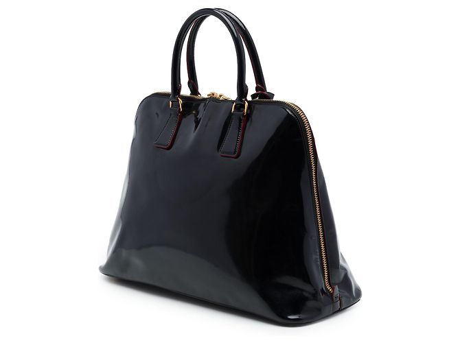 Borsa Prada Black Large Vernice Promenade Satchel - vista 2