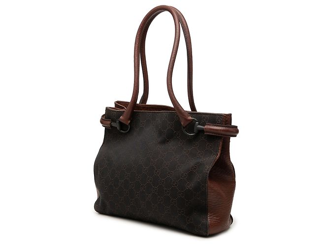 Borsa a tracolla Gucci in denim GG marrone - vista 2