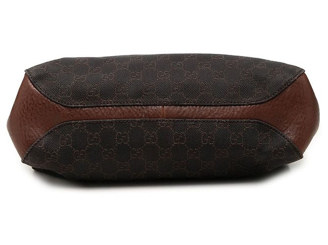Borsa a tracolla Gucci in denim GG marrone - vista 3