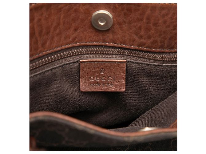 Borsa a tracolla Gucci in denim GG marrone - vista 5