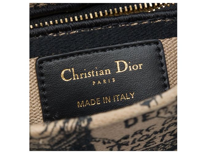 Dior Beige Mini Embroidered Canvas Plan de Paris Lady D Lite - vista 5