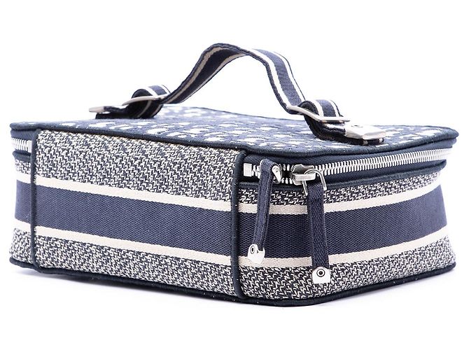 Dior Blue Oblique bestickte Canvas Vanity Bag - Ansicht 2