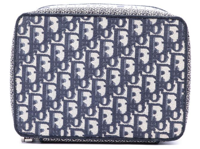 Dior Blue Oblique bestickte Canvas Vanity Bag - Ansicht 3
