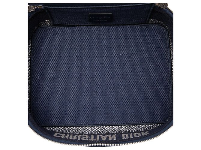 Dior Blue Oblique bestickte Canvas Vanity Bag - Ansicht 4