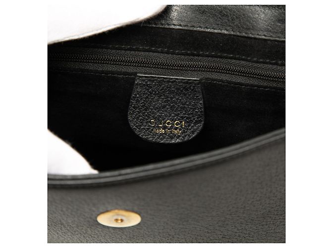 Bamboo Borsa Gucci in pelle di vitello nera con bambù - vista 5