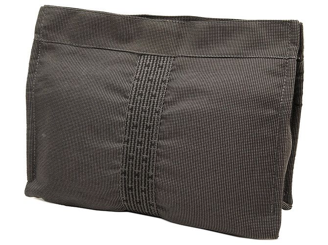 Clutch Herline Hermès de lona gris - vista 2