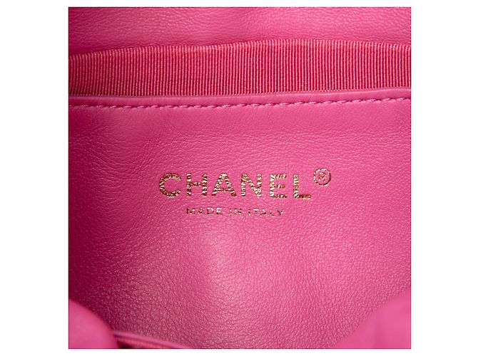 Borsa bucket Chanel Pink Small CC Quilted Caviar con coulisse - vista 5
