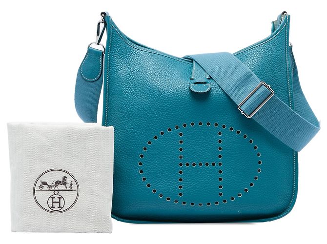 Hermès Blue Clemence Evelyne III GM - vista 6