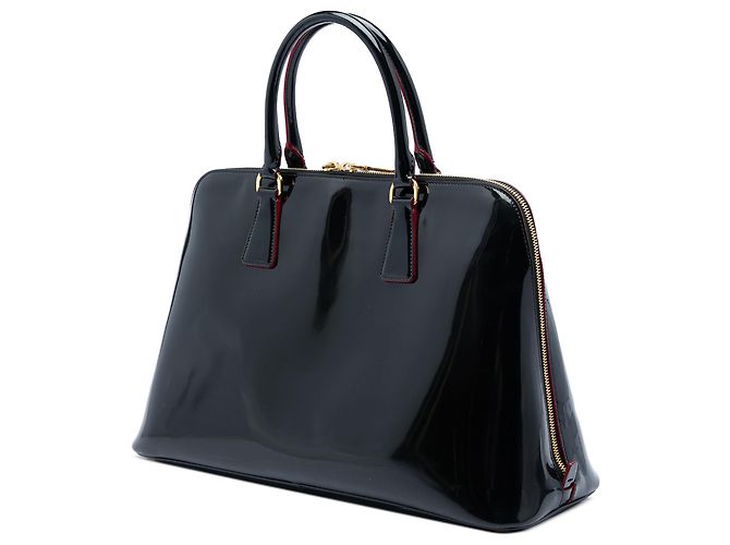 Borsa Prada Black Large Vernice Promenade Satchel - vista 2