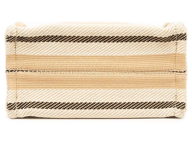 Céline Celine Beige Small Canvas Triomphe Stripe Cabas Thais Satchel - Ansicht 3