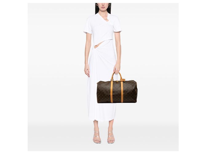 Louis Vuitton Brown Monogram Keepall 50 - vista 7