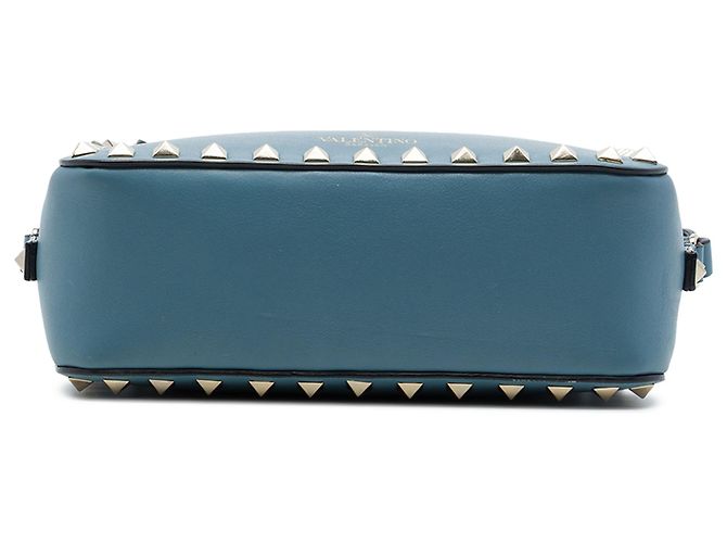Borsa Camera Rockstud in pelle blu Valentino - vista 3