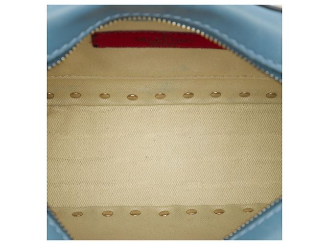 Borsa Camera Rockstud in pelle blu Valentino - vista 4