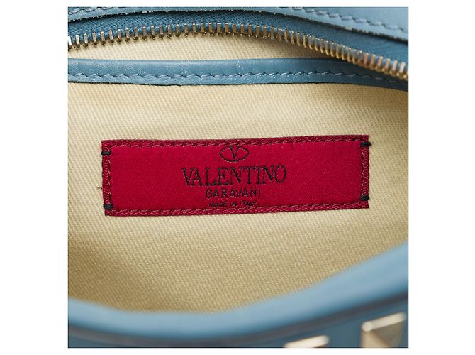 Borsa Camera Rockstud in pelle blu Valentino - vista 5