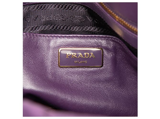 Borsa Prada Purple Tessuto Gaufre Satchel - vista 5