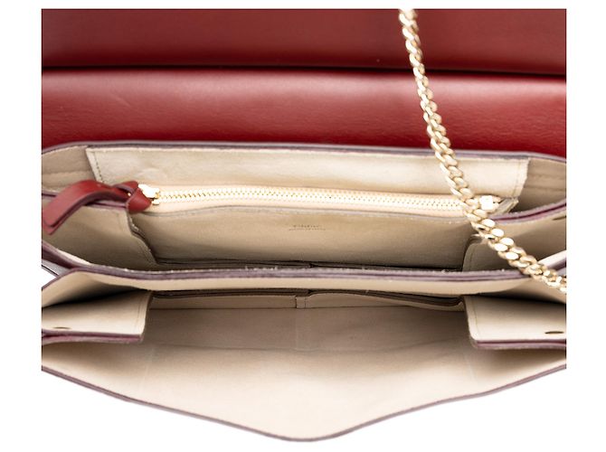 Chloé Faye Crossbody in pelle di vitello e camoscio rosso Medium - vista 4