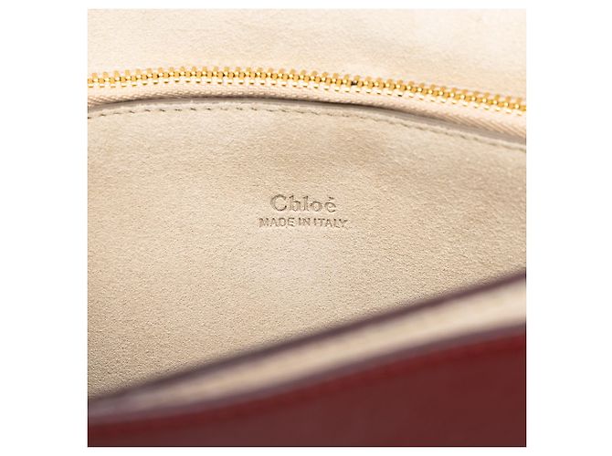 Chloé Faye Crossbody in pelle di vitello e camoscio rosso Medium - vista 5