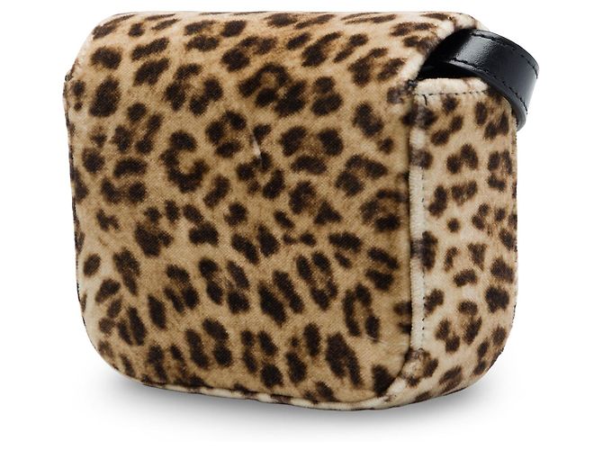 Céline Celine Mini Borsa a Tracolla Triomphe in Velluto con Stampa Leopardata Marrone - vista 2