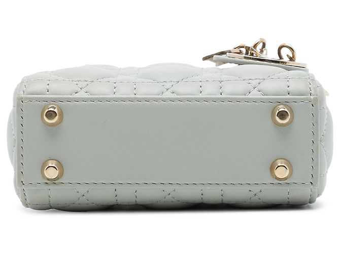 Dior Gray Mini Lambskin Cannage Lady Dior - vista 3