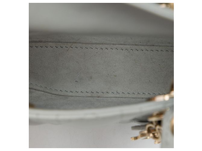 Dior Gray Mini Lambskin Cannage Lady Dior - vista 4