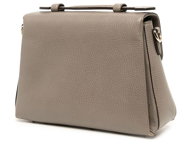 Borsa Satchel Gucci Small Dollar Calf Interlocking G Marrone - vista 2
