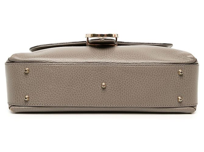 Borsa Satchel Gucci Small Dollar Calf Interlocking G Marrone - vista 3