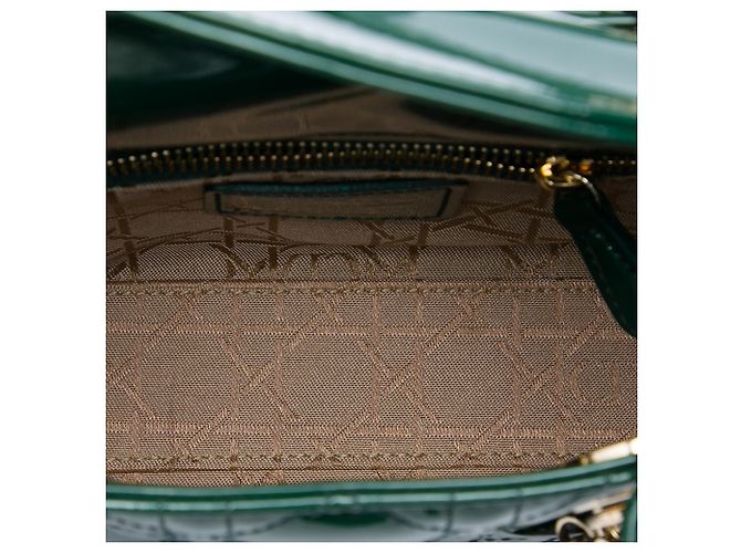 Dior Green Mini Patent Cannage Lady Dior - vista 4