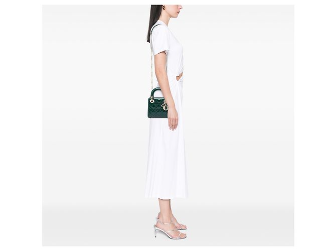 Dior Green Mini Patent Cannage Lady Dior - vista 5