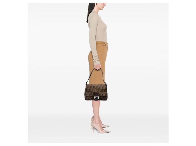 Fendi Brown Zucca Canvas Mamma Forever - vista 6