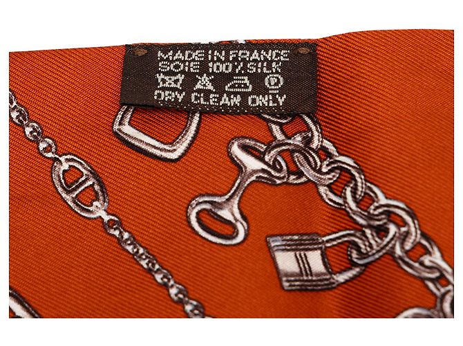 Hermès Orange Chaines et Gourmettes Seidentuch Twilly - Ansicht 3