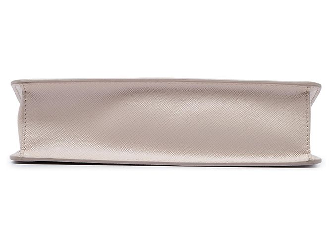 Borsa a tracolla Prada Mini Saffiano Lux Beige - vista 3
